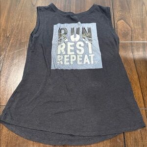 Old Navy Black Graphic Tank Top - "Run Rest Repeat"